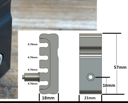 Universal 4-Slot Offset Bolt Billet Brake Line Mounting Bracket
