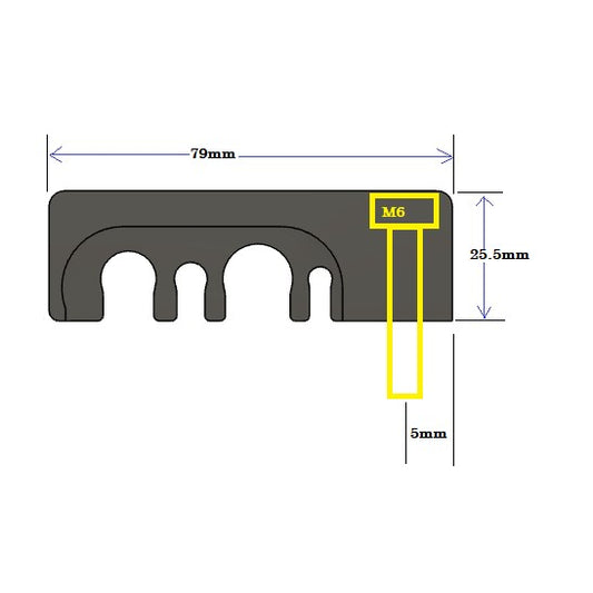 Billet Fuel Line Individual Type B Bracket