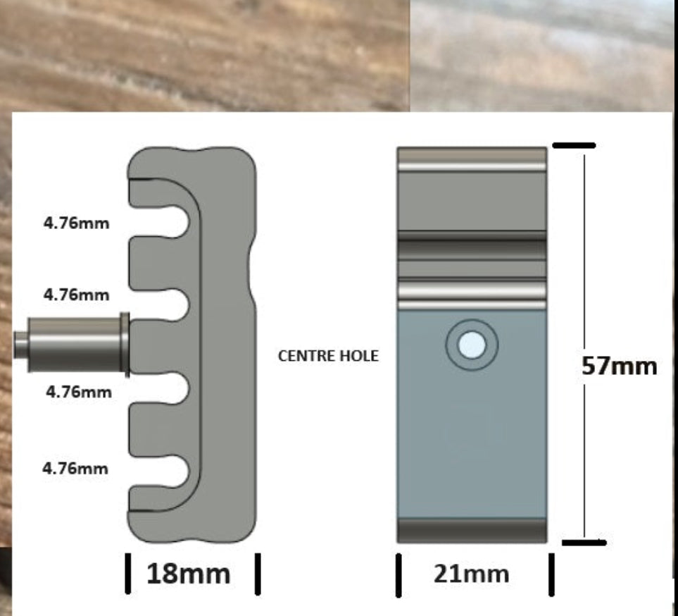 Universal 4-Slot Centre Bolt Billet Brake Line Mounting Bracket