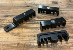 R35 GTR billet fuel bracket set.