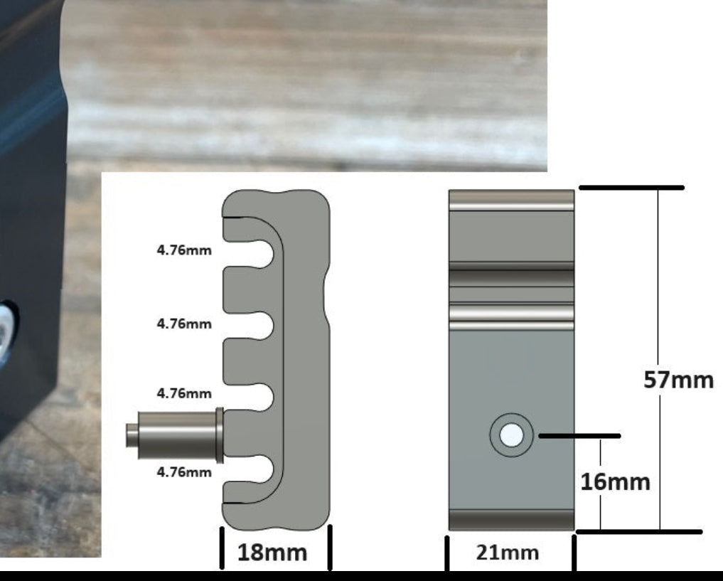 Universal 4-Slot Offset Bolt Billet Brake Line Mounting Bracket