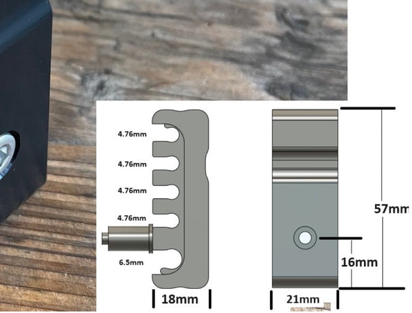 Universal 5-SLOT, offset bolt, brake line mounting bracket (1 bracket)