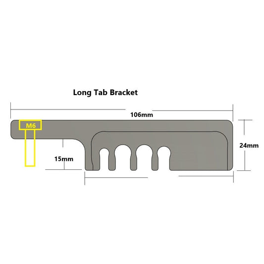 Billet Fuel Line Individual Long Tab Bracket