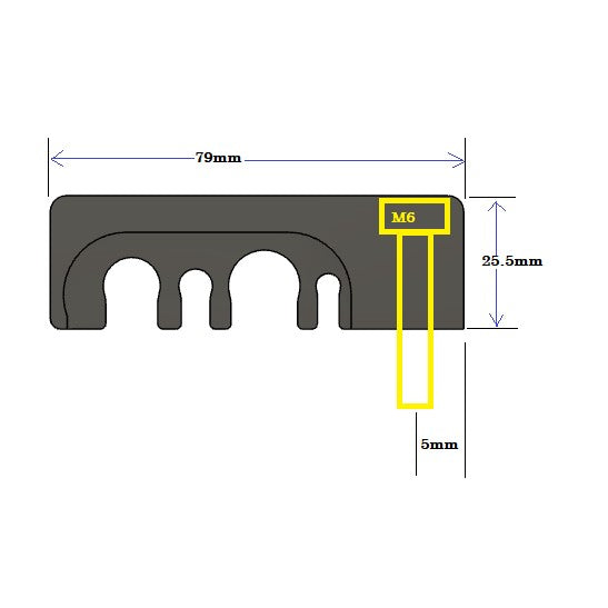 Billet Fuel Line Individual Type B Bracket